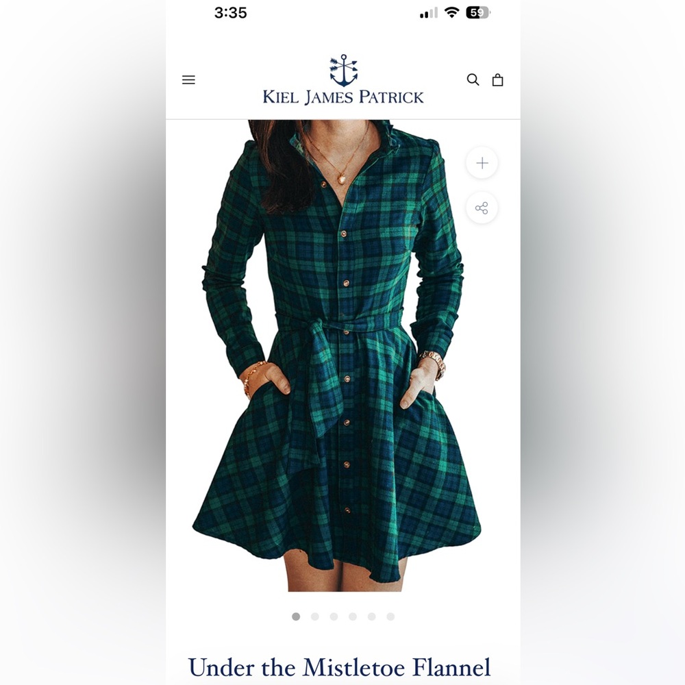 Kiel James Patrick Under the Mistletoe Flannel Dress size large